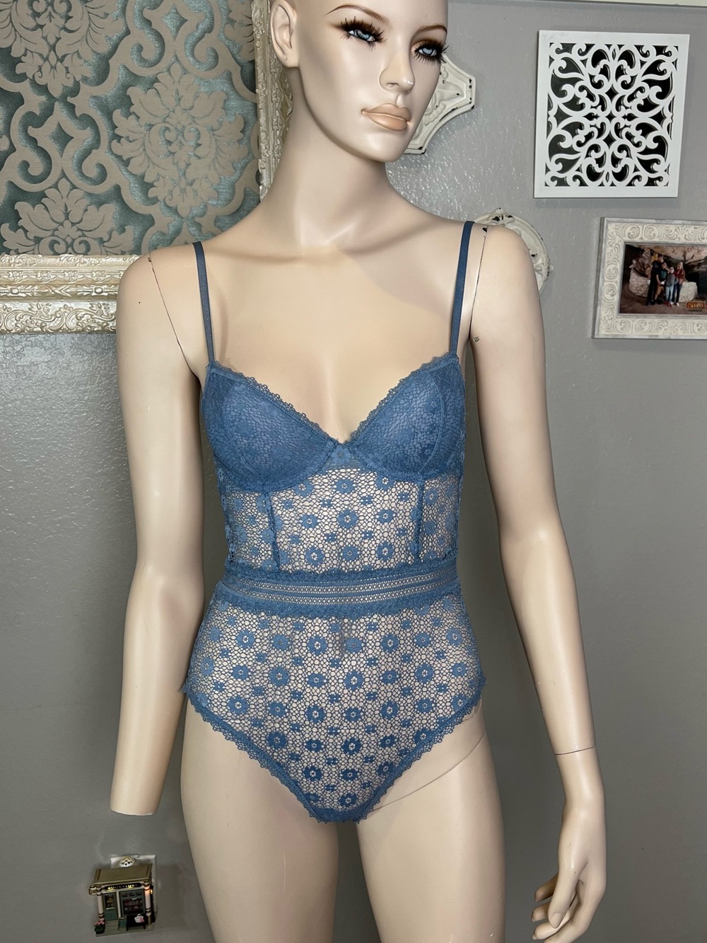 Victoria Secret Blue Lace Bodysuit Teddy - Women's Intimates - Picture 4 of 8